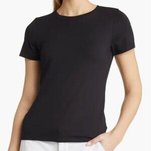 Black Crewneck T-Shirt Sweater T Shirt Knit Short Sleeve Sweater HM Top